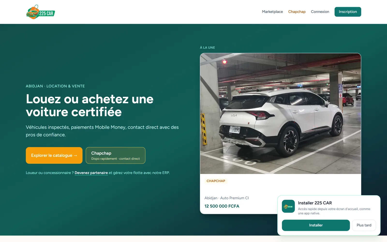 Aperçu du site 225 CAR
