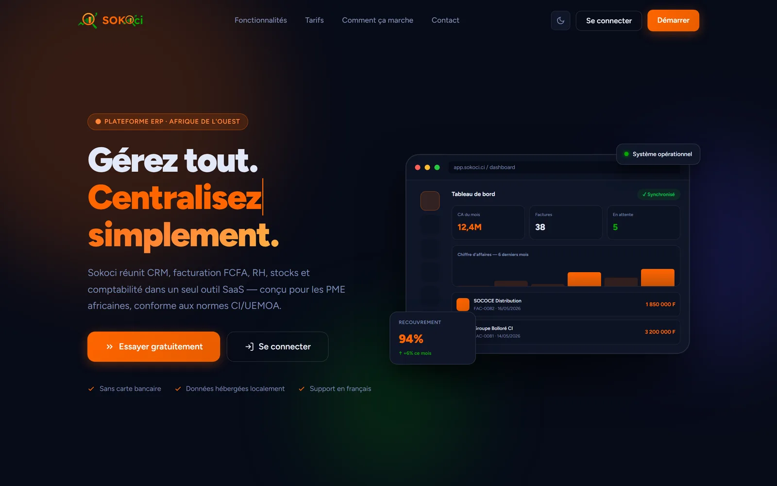 Aperçu du site Sokoci
